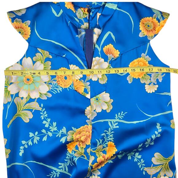 Vintage Malama Sophisticates Hawaiian Dress Long Floral Blue Size Small Medium - Picture 3 of 4